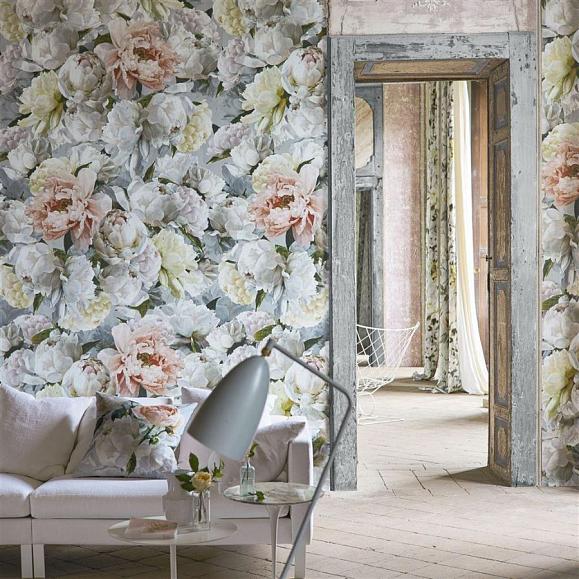 Панно Designers Guild Foscari Fresco Peonia Grande Zinc PDG1102/01